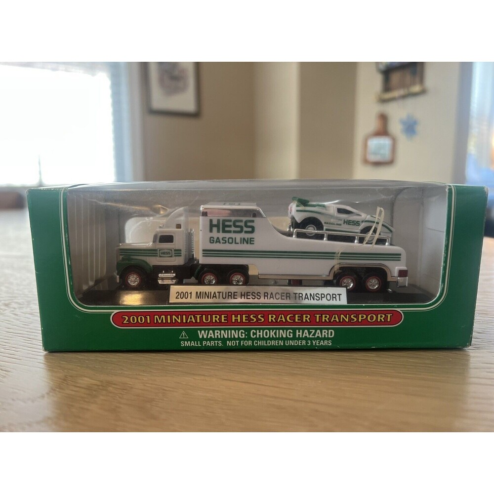 VTG Hess Toy Mini Truck 2001 Miniature Racer & Transport Collectible New In Box